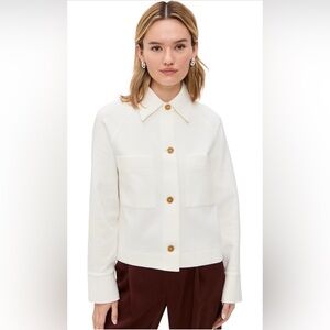 Vince White Utility Jacket Lightweight Relaxed Fit